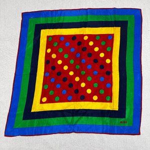 Vintage Bill Blass Classics for Baar & Beards Polka Dot Silk Hand Rolled Scarf